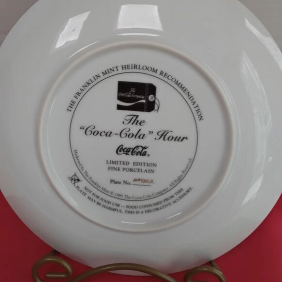 1995 Franklin Mint Santa Coca Cola Collector's plate the Coca Cola Hour - Picture 2 of 3